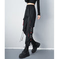 Load image into Gallery viewer, [AZE Series] ★Casual Pants★ Bottoms Black, Autumn clothes, easy to match, slimming, unique, fringe, cool
