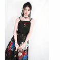 Load image into Gallery viewer, [Old Monster---Sakura Dye Series]★China style camisole★Sexy embroidered Easy to match Black Black
