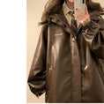 Load image into Gallery viewer, [BENGE Series]★Jacket★ 3color PU outerwear unisex men's large size brown black white
