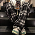 Load image into Gallery viewer, [JIARONG Series] ★Casual Pants★ 3color Bottoms Trousers Unisex Men's Plaid Pattern Large Size Black Green
