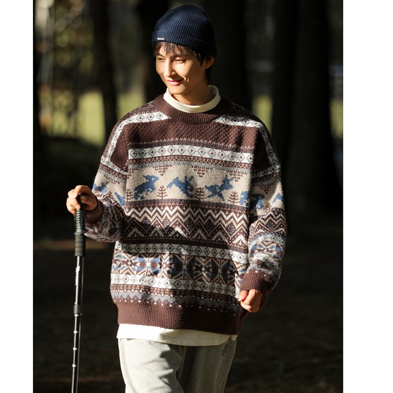 [Pvpvpv series] ★Sweater★ 2color knit tops Christmas unisex men's deer casual easy to match