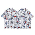 Load image into Gallery viewer, [TRAVEL ISSUANCE Series] ★Floral pattern shirt★ Aloha shirt Okinawa Hawaii tops Seaside short sleeve shirt Unisex Men's White Blue Red
