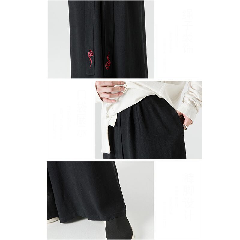 [JUNYI Series]★China style pants★ 2color bottoms casual pants unisex men's large size cotton linen loose