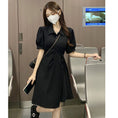 Load image into Gallery viewer, [YIHAO Series] ★Dress ★ 2color Short Sleeve Dress Short Length Dress Women's Gray Black
