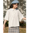 Load image into Gallery viewer, [MIANKAQI Series] ★Chinese-style shirt★ Tops, cute buttons, turn-down collar, easy to match, plain white, SML
