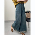 Load image into Gallery viewer, [Togawa Series] ★Denim Pants★ Gaucho Pants Trousers Bottoms Wide Pants Blue Blue ML
