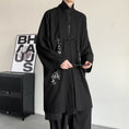 Load image into Gallery viewer, [Illustrated series] ★China style coat★ Long coat, unisex, kanji pattern, men's, large size, black, black
