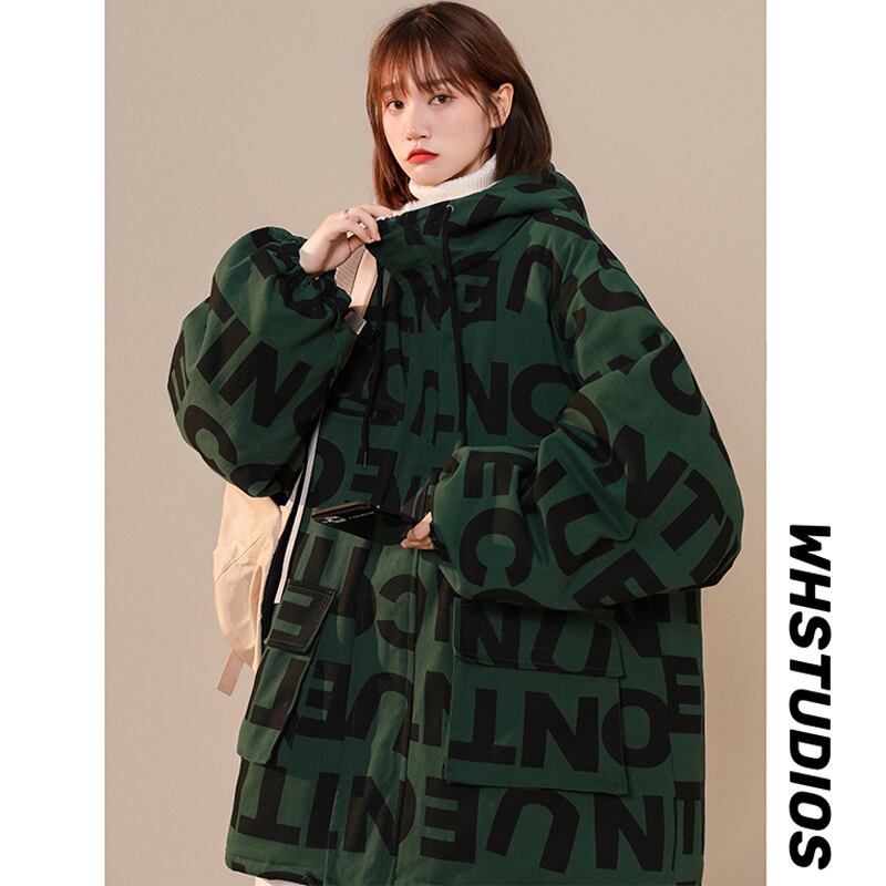 [Morimoto Series] ★Winter Coat★ 2color Thick Warm Unisex Men's Alphabet Black Green