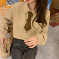 Load image into Gallery viewer, [Koshinke Series]★Shirt with tie★ Tops 3 colors Cute Easy to match Beige Light brown Pink
