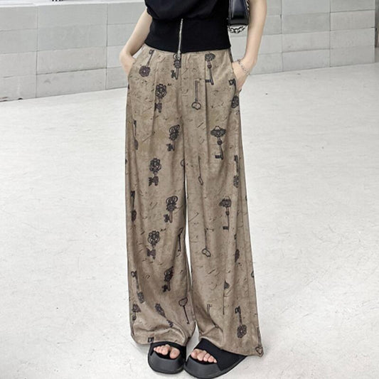 [YIDAO Series] ★Casual Pants★ Switching Print Summer Clothes Gaucho Pants Trousers Slimming Wear