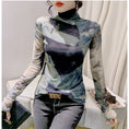 Load image into Gallery viewer, [YINUO Series] ★Tops★ T-shirt Turtleneck Sexy Slimming Ladies Tie-dye
