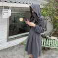 Load image into Gallery viewer, [XIAOCAI Series] ★One Piece★ Parka Dress, Slimming, Large Size, Fashion, Gray, Gray
