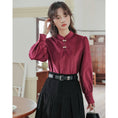 Load image into Gallery viewer, [LAWO Series]★China style shirt★ 2color tops corduroy improves temperament apricot red
