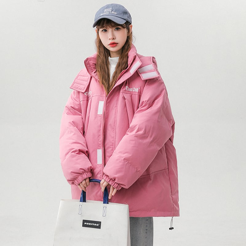 [Suikoishi Series] ★Winter Coat★ Cotton Coat Outerwear 3color Unisex Men's Cute Ears Pink Black Beige