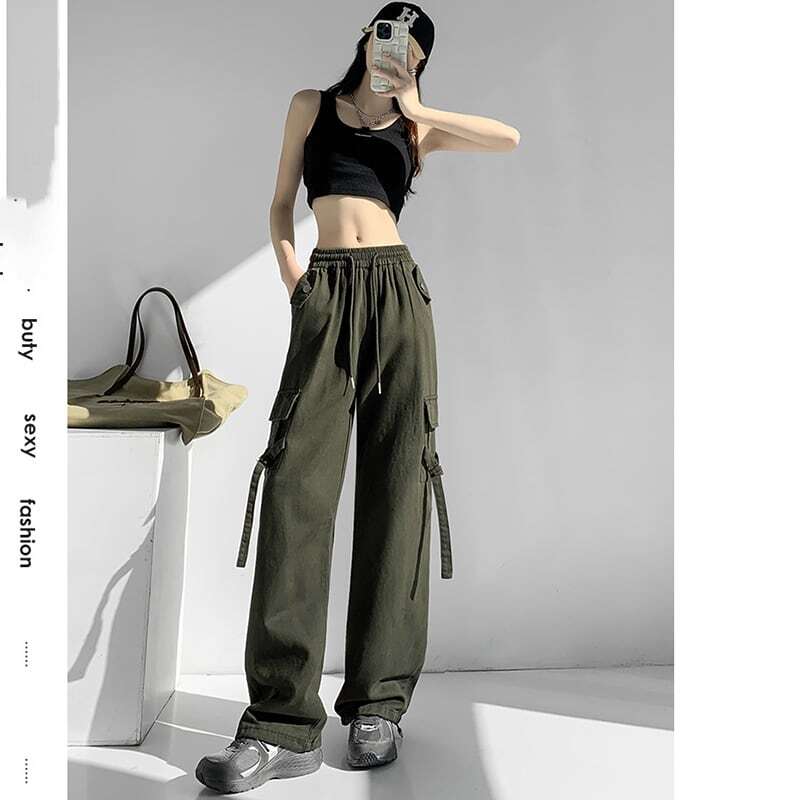 [Tomato Series]★Casual Pants★ 2color Bottoms Trousers Black Green Autumn Clothes Easy to Match