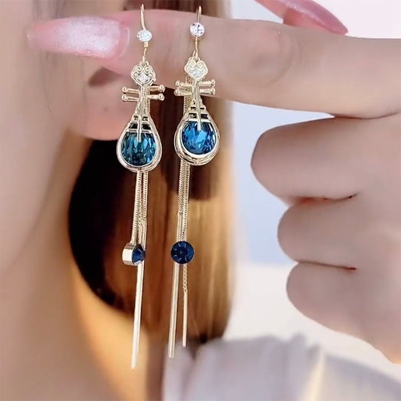 [CINSHEE Series] ★Chinese style earring★ Earrings 2color Chinese style accessories Red Blue Red Blue