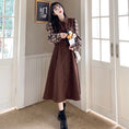 Load image into Gallery viewer, [Dong Xiaojie Series] ★Checked pattern dress★ Large size women's dress Coffee color Commuting Literary style
