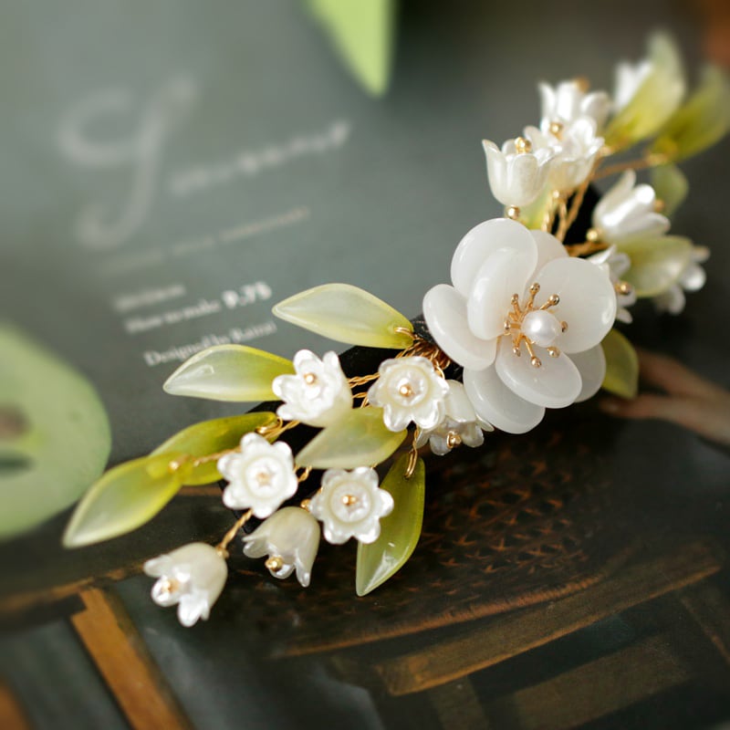 [Ma series] ★China style hair ornament★ Barrette hairpin 1 piece Ladies accessories Lily of the Valley Lily of the valley Flower Improves temperament