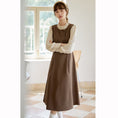 Load image into Gallery viewer, [Shokensho Series] ★One Piece★ Fake Layered Women's Cute Retro Autumn Clothes Coffee Color
