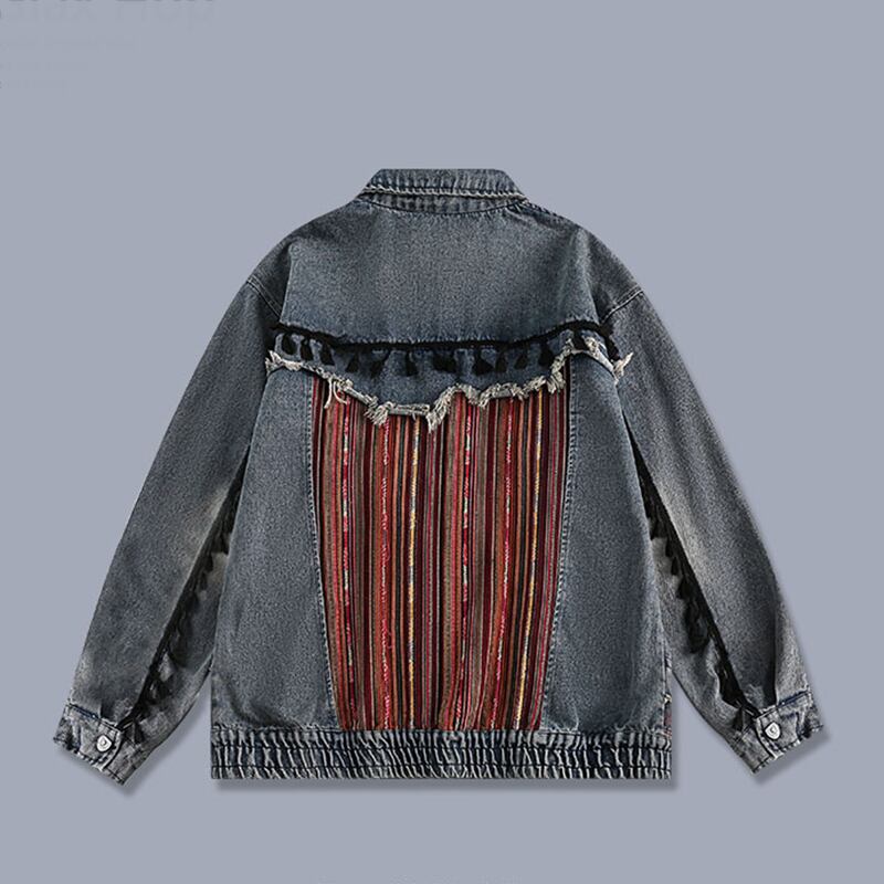 [Satoru Series]★China style jacket★ 2color denim jacket outerwear unisex men's ethnic switching