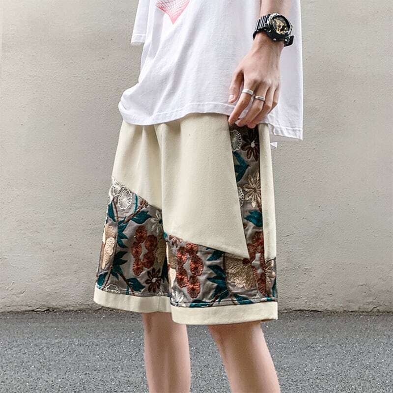 [V37 Series]★Shorts★ 2color Shorts Summer Clothes Embroidery Floral Pattern Unisex Large Size Casual