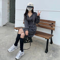 Load image into Gallery viewer, [XIAOCAI Series] ★One Piece★ Parka Dress, Slimming, Large Size, Fashion, Gray, Gray
