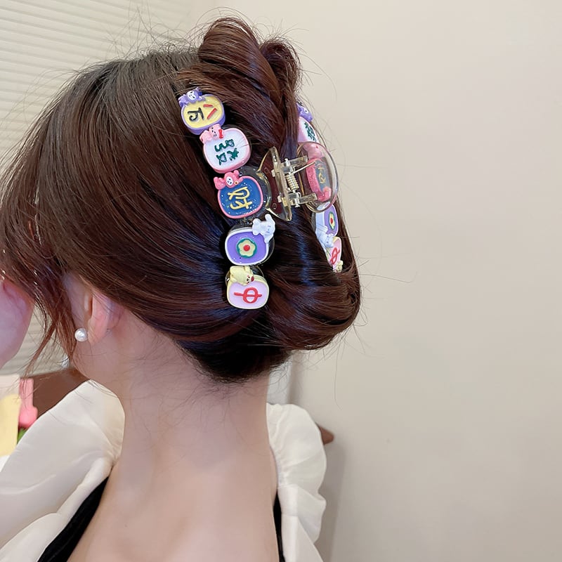 [Drejew Series] ★Hair Ornament★ Hair Clip Ladies Accessory Colored Cute Letter Pattern Date Commuting to School Fashion Trend Stylish