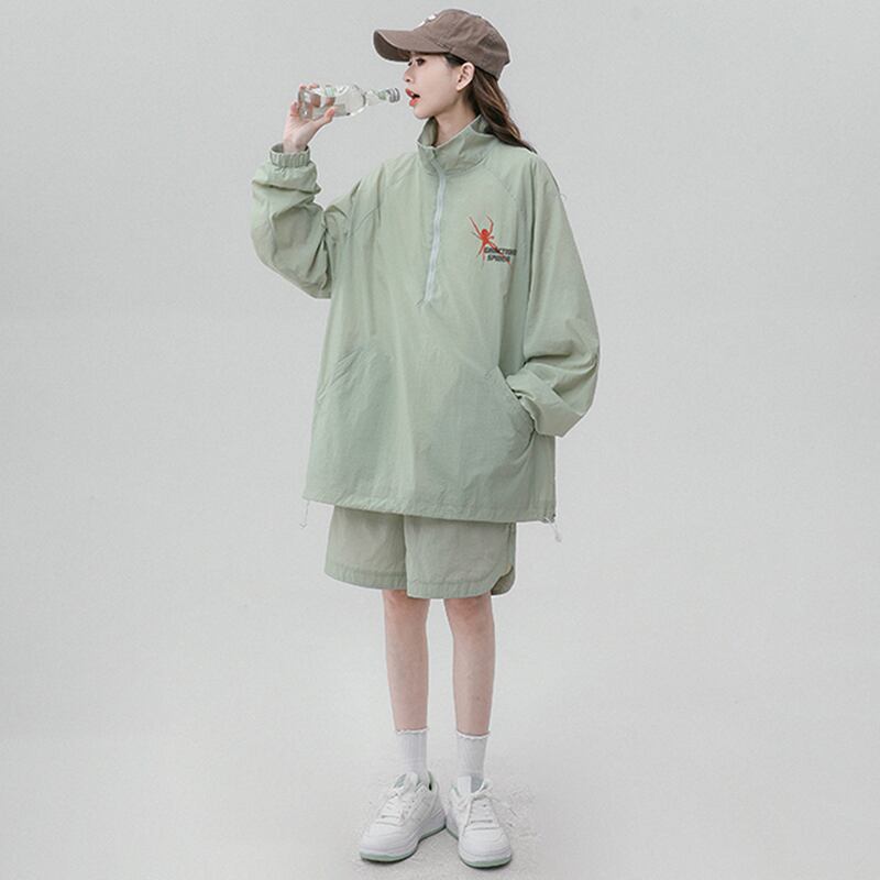 [CHAOMEICHEN Series]★Setup★ 3color outerwear + shorts, unisex, men's sun protection, spider