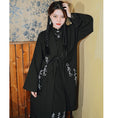 Load image into Gallery viewer, [Ancient Monster --- Preface Series] ★China style outerwear★ Falling shoulders, long outerwear, lettering pattern, black, black
