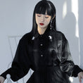 Load image into Gallery viewer, [Ukiyozoku Series]★China-style shirt★ Black Chinese clothes Original SM Loose satin Improves temperament Unique
