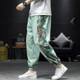 Load image into Gallery viewer, [Shu Han Ink Series]★China style pants★Casual pants 3color embroidery thin cool summer unisex black beige green
