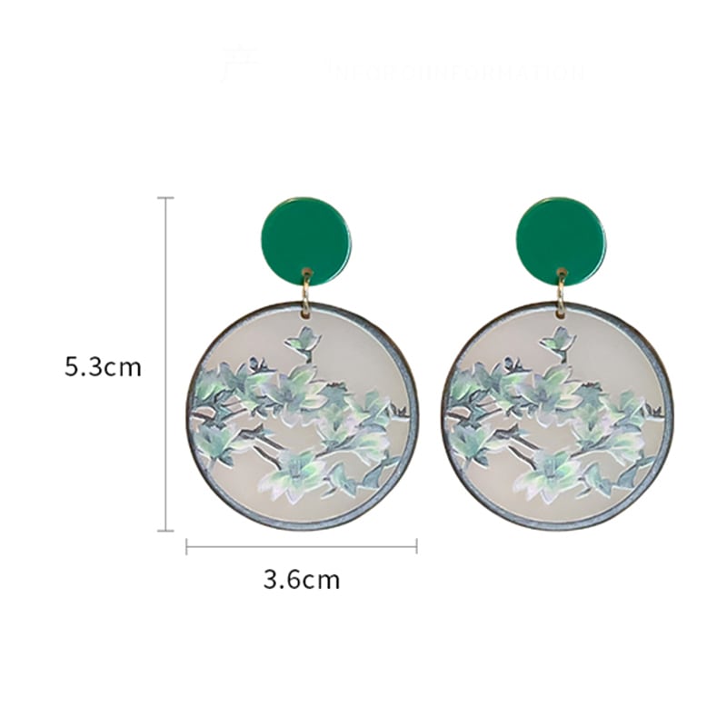 [Drejew Series]★China Style Earrings★ Pair Earrings Women's Accessories Improves Temperament Unique Circle