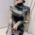 Load image into Gallery viewer, [YINUO Series] ★Tops★ T-shirt Turtleneck Sexy Slimming Ladies Tie-dye
