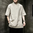 Load image into Gallery viewer, [PINZHI Series] ★China style tops★ Men's 3color T-shirt, large size, navy, black, beige
