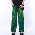 Load image into Gallery viewer, [MGJM Series] ★Casual Pants★ Bottoms Trousers Oil Painting Style Unisex Men's ML XL Elastic Waist Green Green
