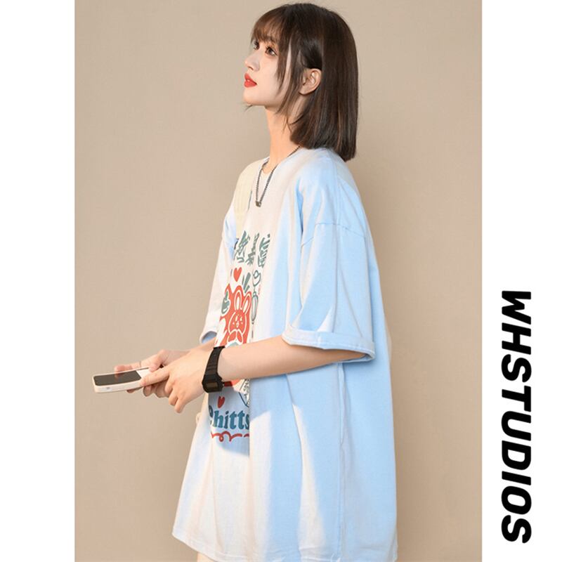 【SENSUシリーズ】★半袖Tシャツ★ 大きいサイズ M~6L 4color トップス 男女兼用 メンズ 兎 文字柄