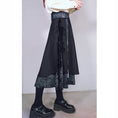 Load image into Gallery viewer, [Ancient monster house---Shanhai-kei series] ★China style skirt★ Velvet with belt Thick Black Black S M L XL
