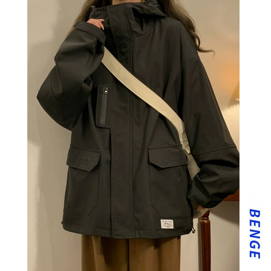 [BENGE Series]★Jacket★ 3color Outerwear Unisex Men's Casual Apricot Black Green