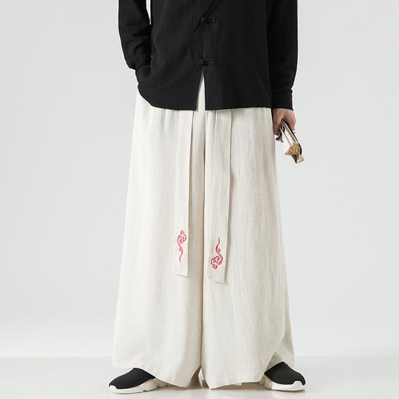 [JUNYI Series]★China style pants★ 2color bottoms casual pants unisex men's large size cotton linen loose