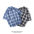 Load image into Gallery viewer, [BIGEMAN Series]★Shirt★ Tops 2color Unisex Men's Large Size Plaid Pattern Black Blue
