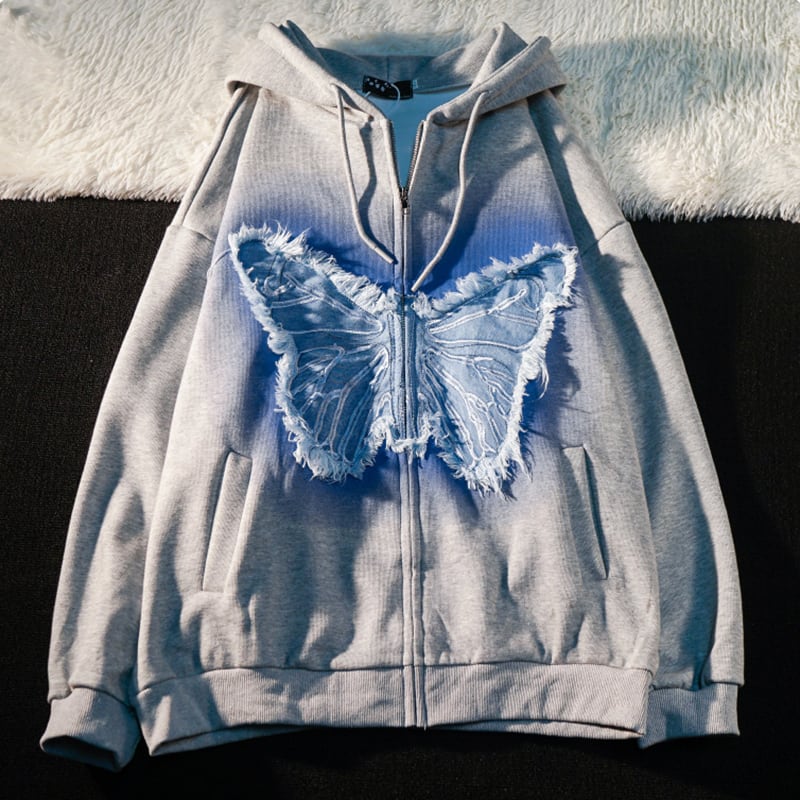 [APWSTUDIO Series] ★Outer★ 3color Parka Butterfly Unique Unisex Men's Cotton Black White Gray