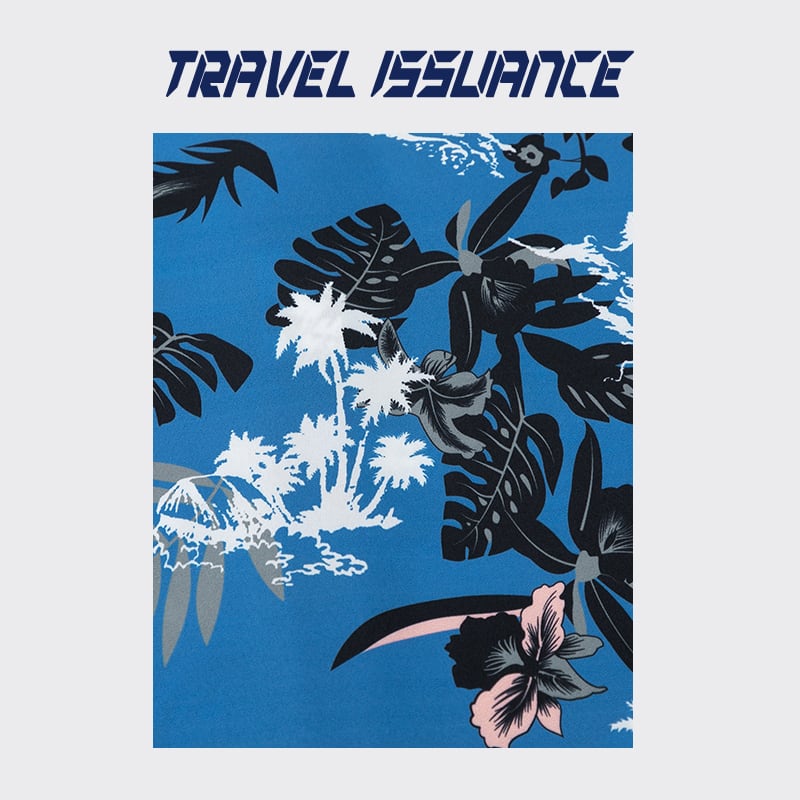 [TRAVEL ISSUANCE Series] ★Short Sleeve Shirt★ Hawaii Aloha Shirt Print Unisex Men's Blue Cool