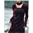 Load image into Gallery viewer, [Daiseiryusu Series] ★China style dress★ Long length velvet wine red red original retro
