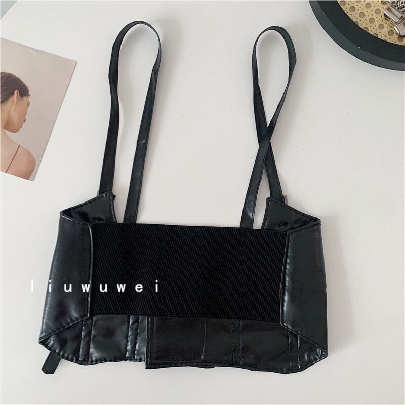 [Yuwei Series] ★Belt★ PU Accessories Small items Easy to match Retro Black Black Unique