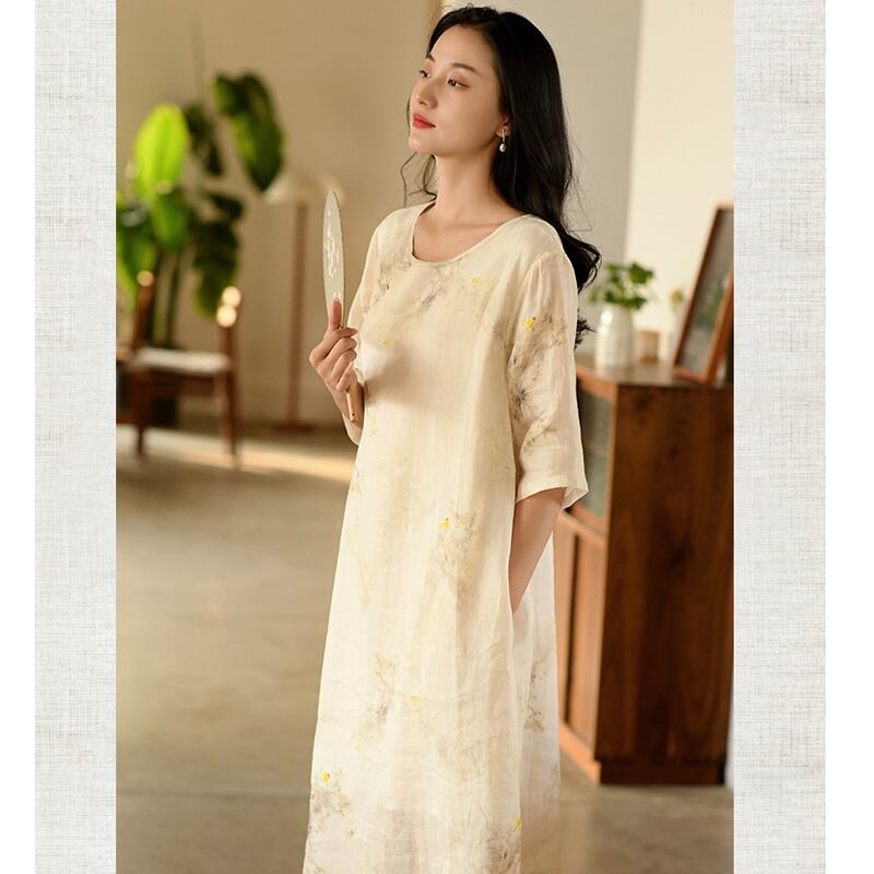 [Miss Fenny Series] ★Chinese style dress★ 3color Elegant Chinese clothes Tang suit Retro print Summer clothes Comfortable to the touch