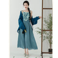 Load image into Gallery viewer, [YIYUN Series] ★Chinese style setup★ 2-piece set Happi coat + hanging dress Chinese clothes Blue Blue
