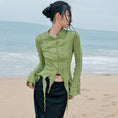 Load image into Gallery viewer, [Daiseiryusu Series] ★China style shirt★ 2color tops irregular wear thin white green white green
