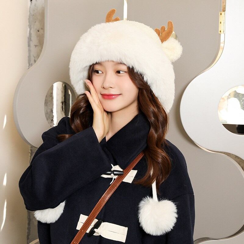 [YISHAN Series] ★ Hat ★ 6 colors selectable Cap Fluffy Deer antler Christmas New Year Thick Warm Cute