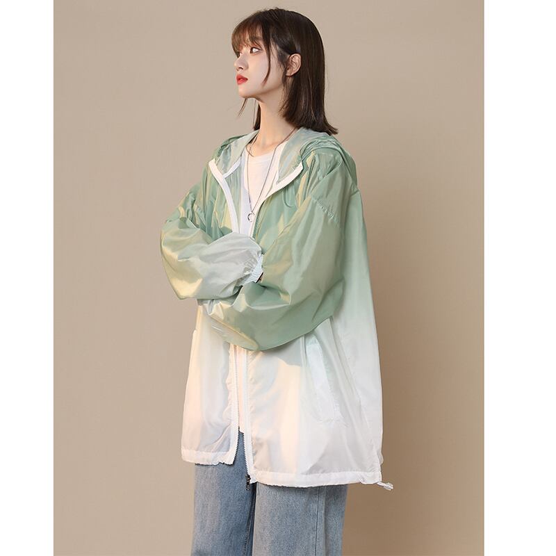 [CHAOMEICHEN Series] ★Thin outerwear★ 3color gradation thin summer clothes unisex men's cooling protection