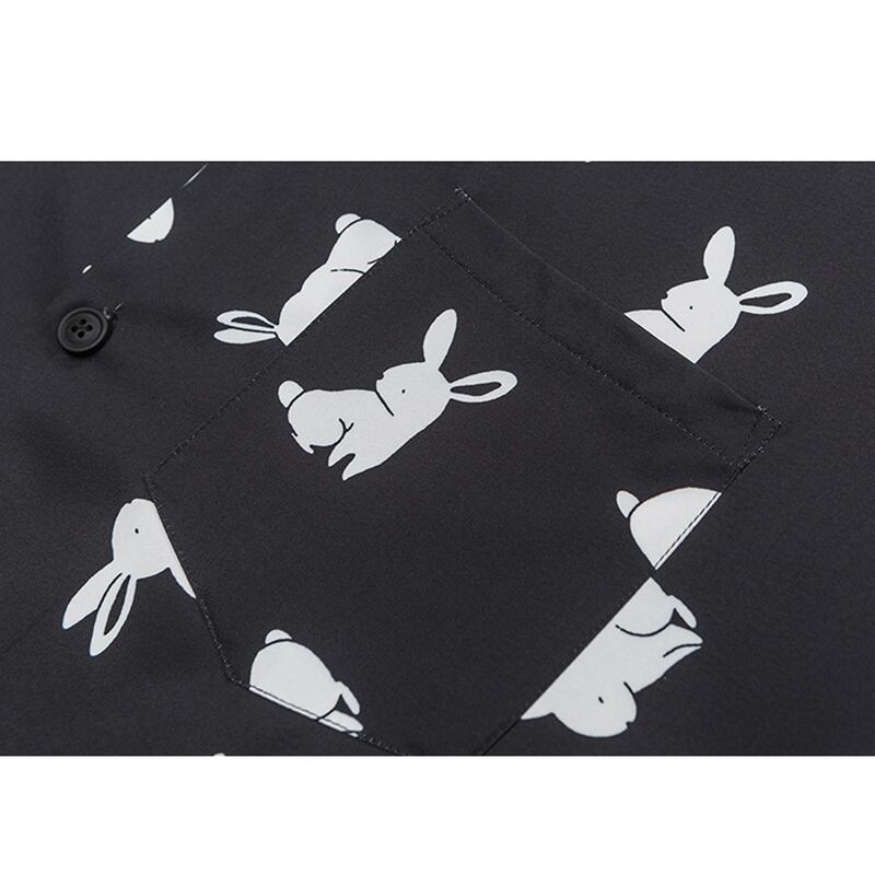 [UNBDEE Series]★Shirt★ Tops Unisex Men's ML XL 2XL Short Sleeve Shirt Summer Clothes Rabbit Rabbit Print